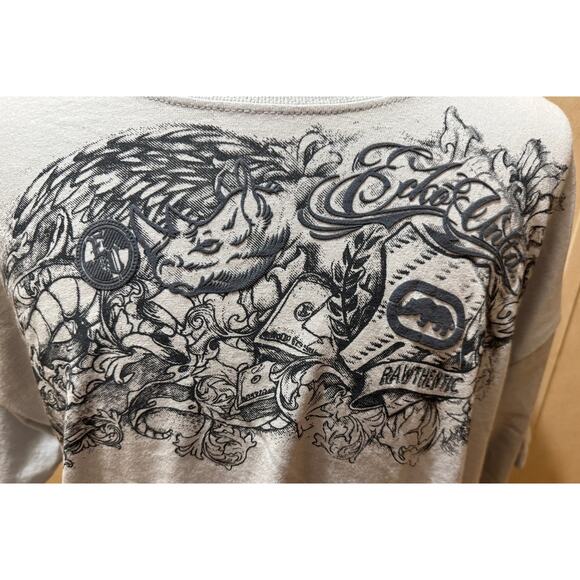 Ecko Unltd Puff Print Rhino Tee Slate Gray L NWT Y2K Streetwear Graphic - Picture 2 of 5